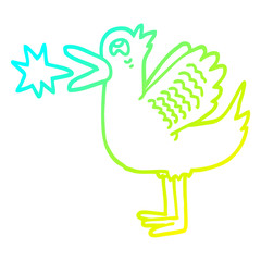 cold gradient line drawing cartoon quacking duck