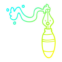 cold gradient line drawing cartoon fountain pen
