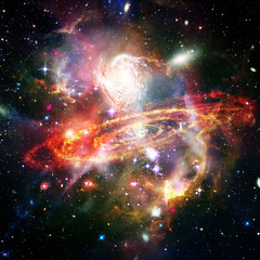 Space Background with Colorful Galaxy Cloud Nebula. The elements of this image furnished by NASA.