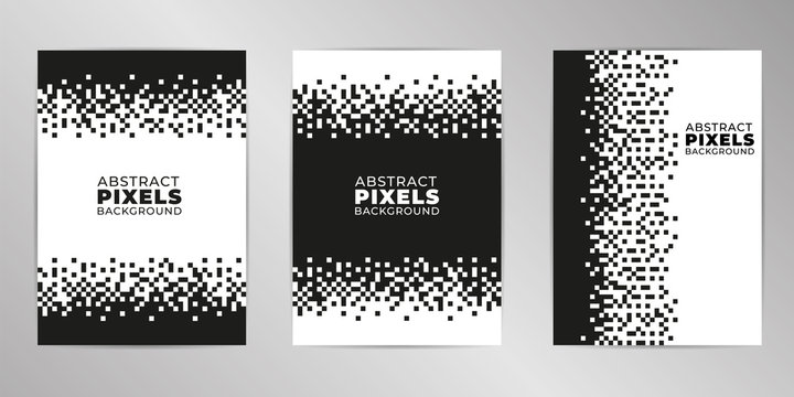 Pixel cover design background set A4 format.