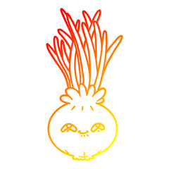 warm gradient line drawing cartoon onion