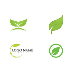 Logos of green leaf ecology nature element vector icon 
