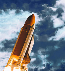 Liftoff of the rocket. The elements of this image furnished by NASA.