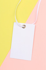 label (tag) on color  background. - Image .