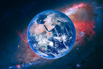 Naklejka na ściany i meble Earth, galaxy and stars. The elements of this image furnished by NASA.