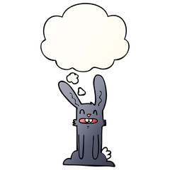 cartoon rabbit and thought bubble in smooth gradient style
