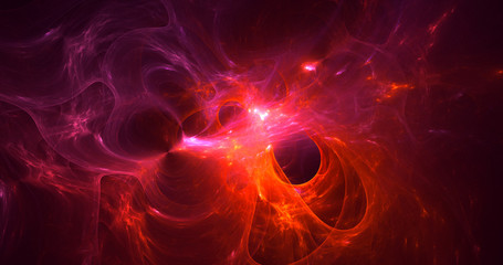 Obraz premium 3D rendering abstract red fractal light background