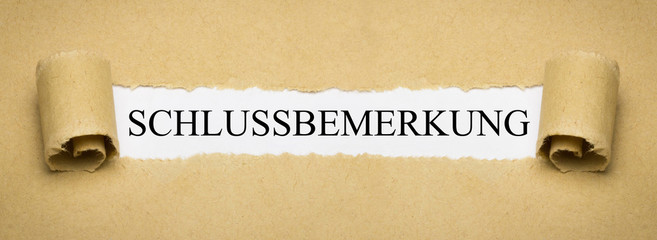 Schlussbemerkung