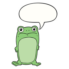 cartoon staring frog and speech bubble