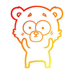 warm gradient line drawing surprised polar bear cartoon