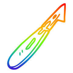 rainbow gradient line drawing cartoon craft knife