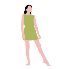 vector isolated child in flat style, girl