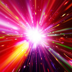 Vivid colorful background with starburst. Abstract radial lines fading into background. The elements of this image furnished by NASA.