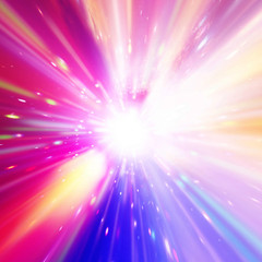 Vivid colorful background with starburst. Abstract radial lines fading into background. The...