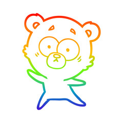 rainbow gradient line drawing anxious bear cartoon