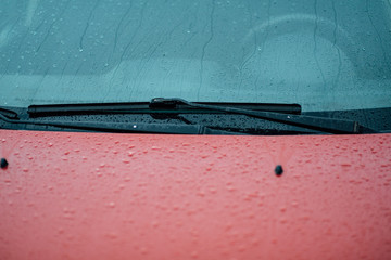 raindrops on the car body