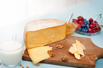 Tasty cheese and walnuts