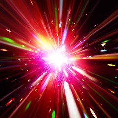 Vivid colorful background with starburst. Abstract radial lines fading into background. The elements of this image furnished by NASA.