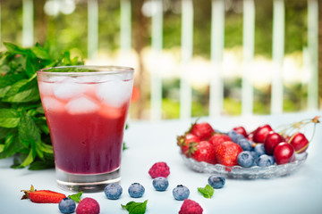 Juice of various fresh summer berries