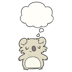 cartoon koala and thought bubble