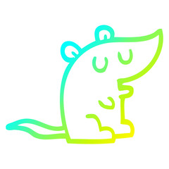 cold gradient line drawing cartoon mouse