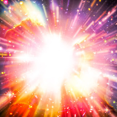 Splash of star. Supernova colors. Red, violet, yellow. The elements of this image furnished by NASA.