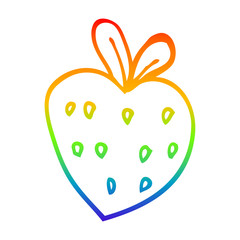 rainbow gradient line drawing cartoon strawberry fr