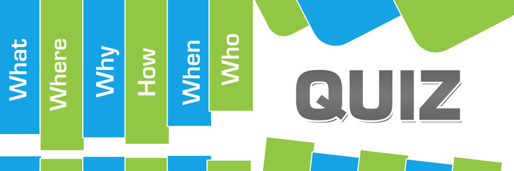 Quiz Green Blue Abstract Shapes Horizontal 