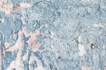 Old blue paint cement wall backdrop texture