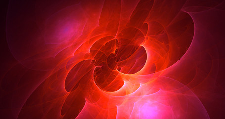 3D rendering abstract red fractal light background