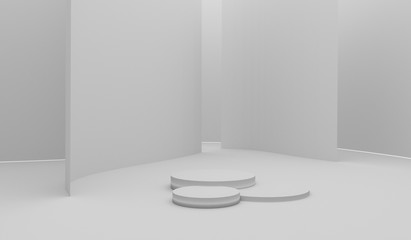 Fototapeta premium podium in a room, 3d illustration