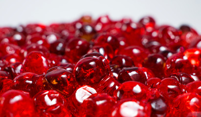 Red caviar close up on a white background