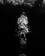 White bubbles under the water background