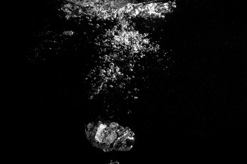 White bubbles under the water background