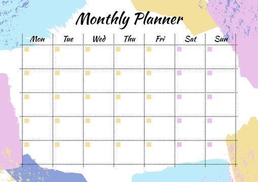 Monthly Planner Page Calendar And Project Organizer Template Stock  Illustration - Download Image Now - iStock