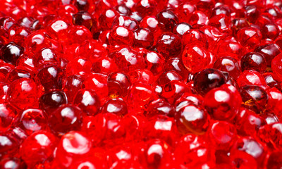 Red caviar close up
