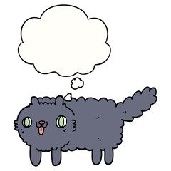 cartoon cat and thought bubble