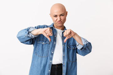 Portrait of a beautiful young hairless woman