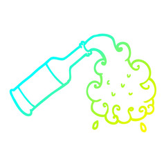 cold gradient line drawing cartoon beer pouring