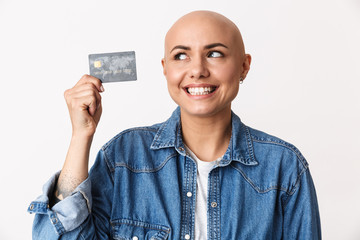 Portrait of a beautiful young hairless woman