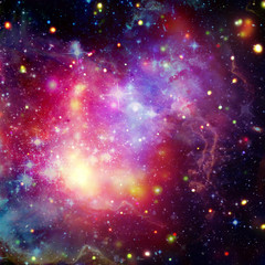 Fototapeta premium Glaxies and nebula in deep space. Star cluster. The elements of this image furnished by NASA.