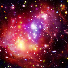 Glaxies and nebula in deep space. Star cluster. The elements of this image furnished by NASA.