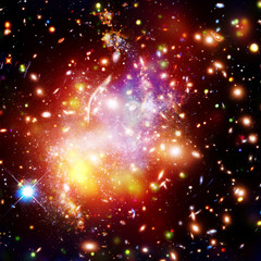 Glaxies and nebula in deep space. Star cluster. The elements of this image furnished by NASA.