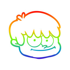 rainbow gradient line drawing cartoon male face