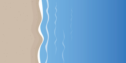 sandy beach and water summer holiday background vector illustration EPS10