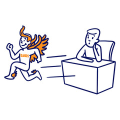 vector drawing of luck god 