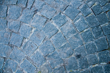 stone pavement lined with patterns. Sidewalk. Texture
