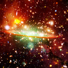 Glaxies and nebula in deep space. Star cluster. The elements of this image furnished by NASA.