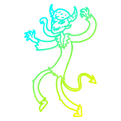 cold gradient line drawing cartoon dancing devil