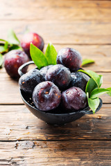 Sweet red plums